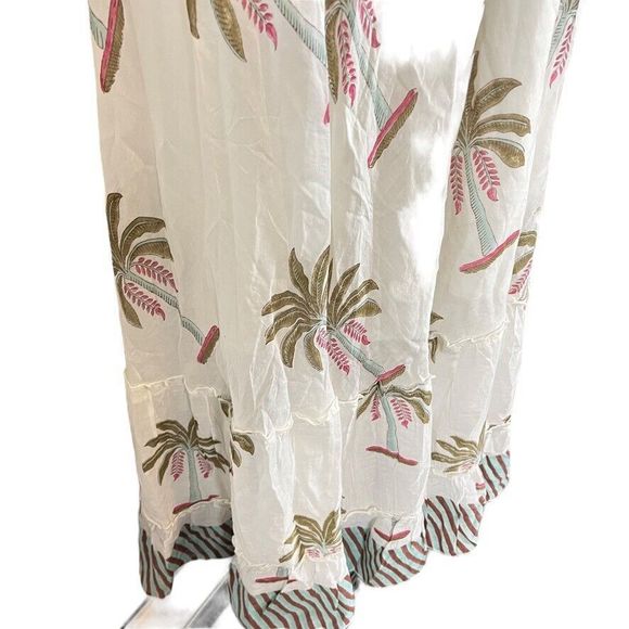 Roberta Roller Rabbit Morjim Palm Venezia Maxi Silk & Cotton Womens Dress NWT L - Picture 4 of 16